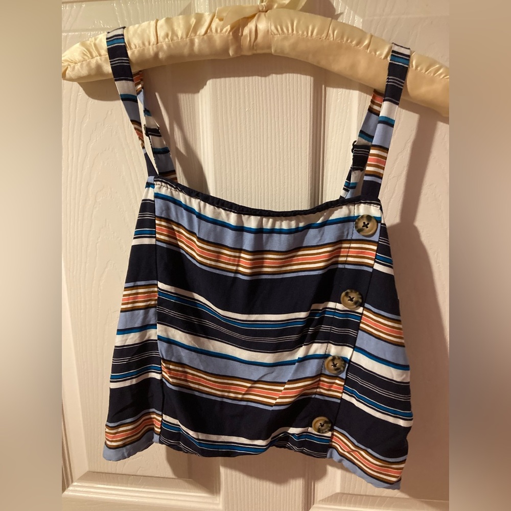 New with Tags! Cute XL Striped Tank with Adjustable Straps, Stretchy Back